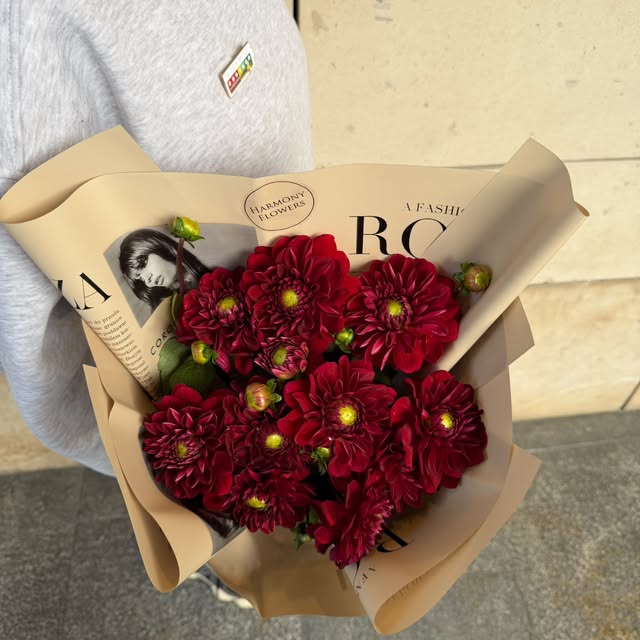 Bouquet of burgundy flowers