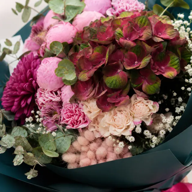 Hydrangea and Peony Bouquet
